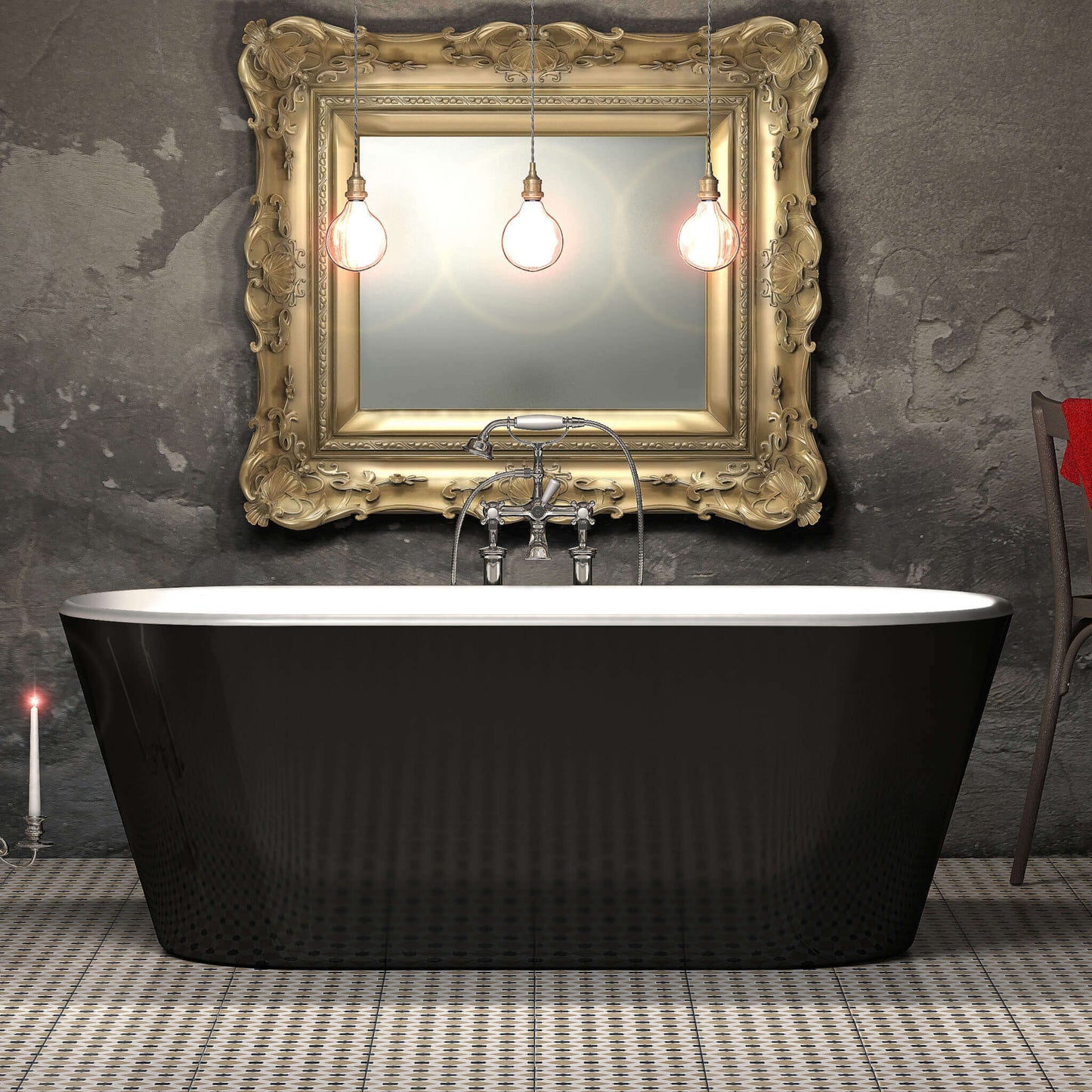Charlotte Edwards Bathtubs Black Grosvenor - Gloss Black