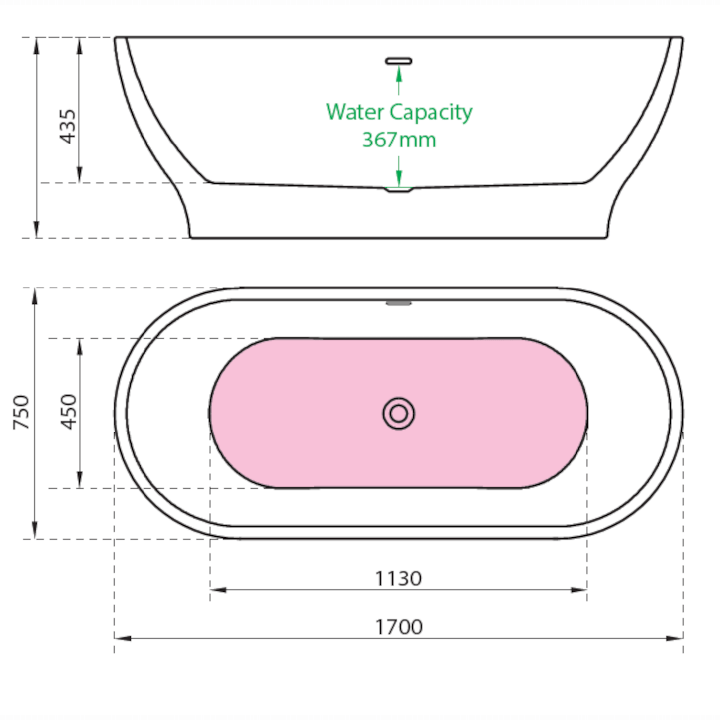 Charlotte Edwards Bathtubs Custom colour Elara - Gloss White