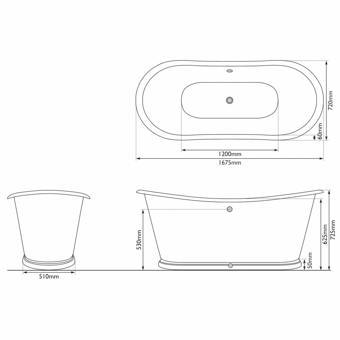 Hurlingham Bathtubs Caravel Bateau