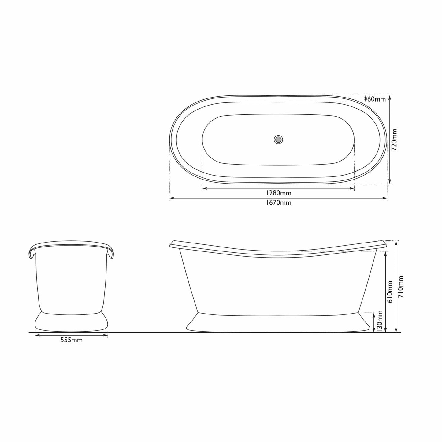 Hurlingham Bathtubs Copper / Nickel Copper Bateau - Copper/Nickel