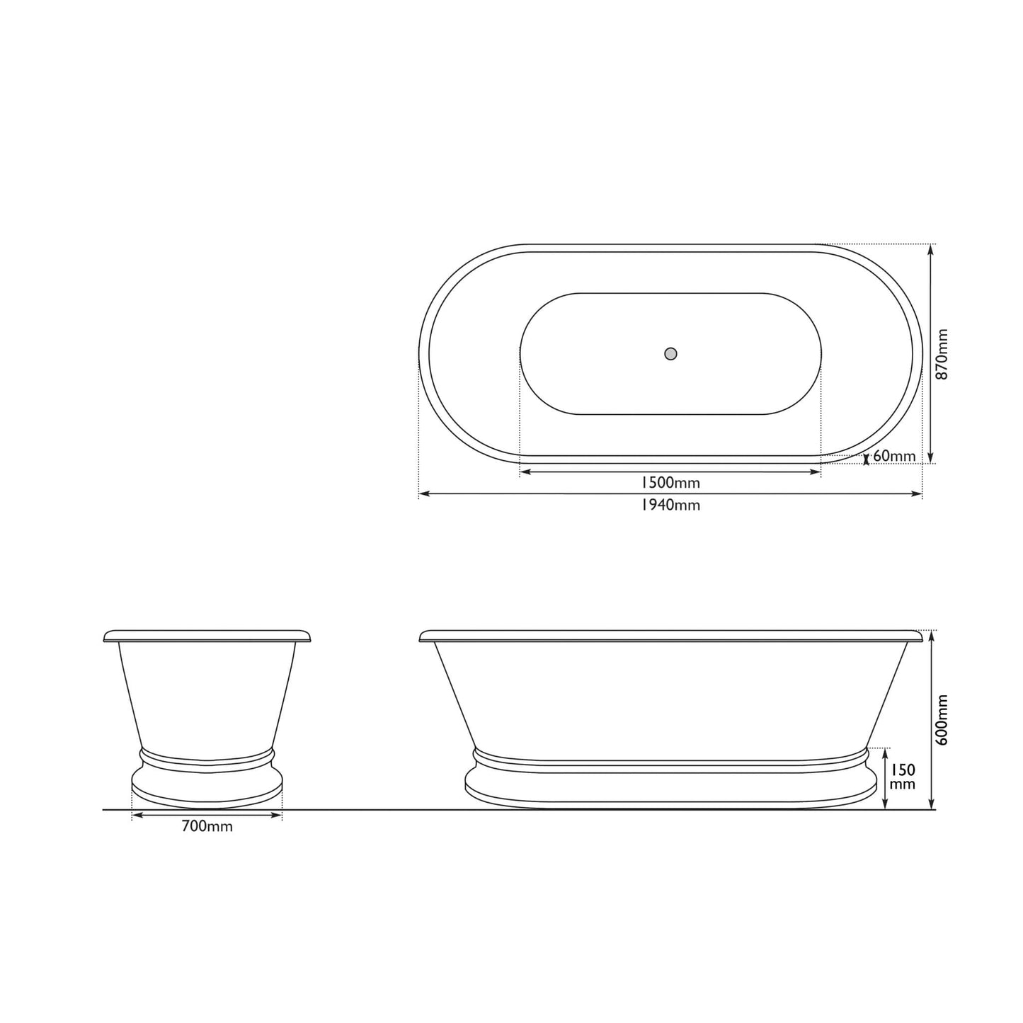 Hurlingham Bathtubs Copper Zille - Copper Leaf