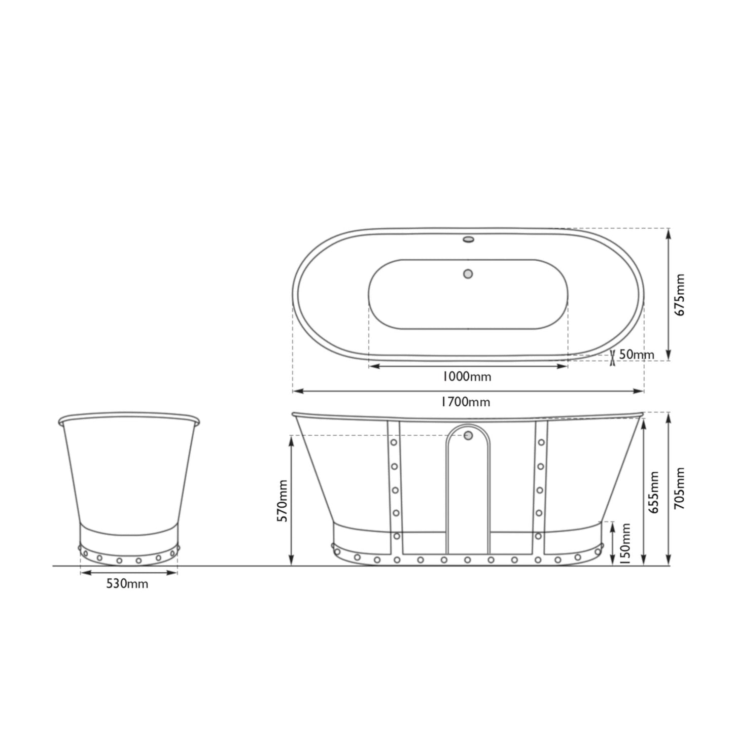 Hurlingham Bathtubs Drayton - Brown