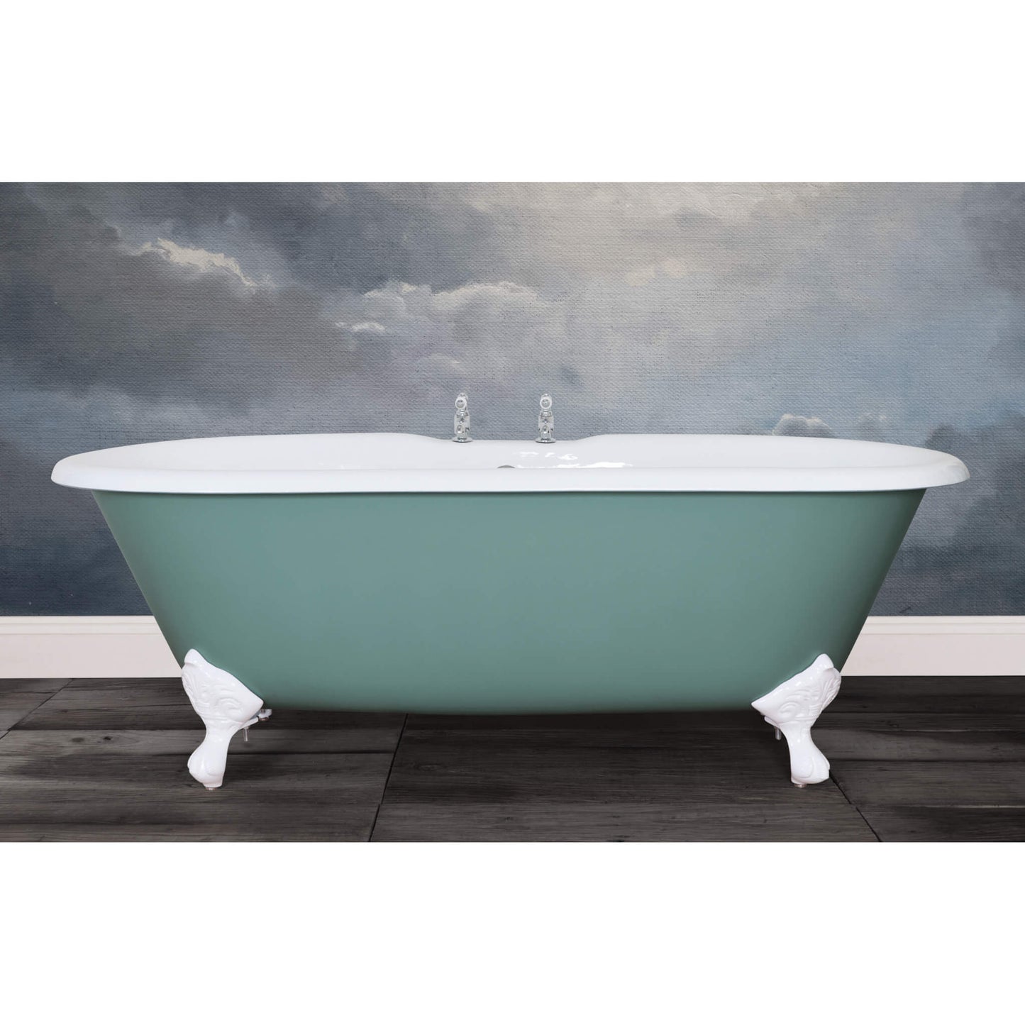 Hurlingham Bathtubs Green / White / With Dryden - Drawing Room Blue