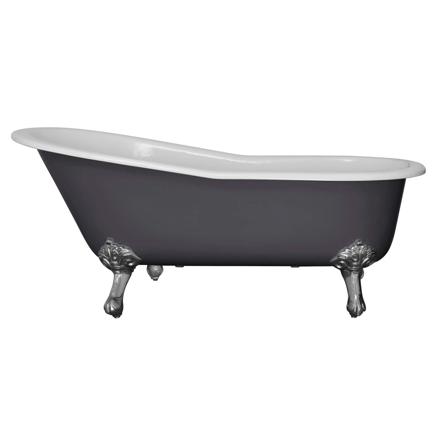 Hurlingham Bathtubs With Tap Holes / Chrome / Grey Marlowe