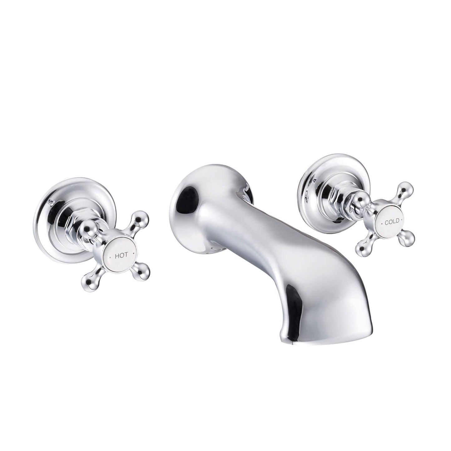 Hurlingham Chrome Wall Mounted Bath Filler (3 Holes)