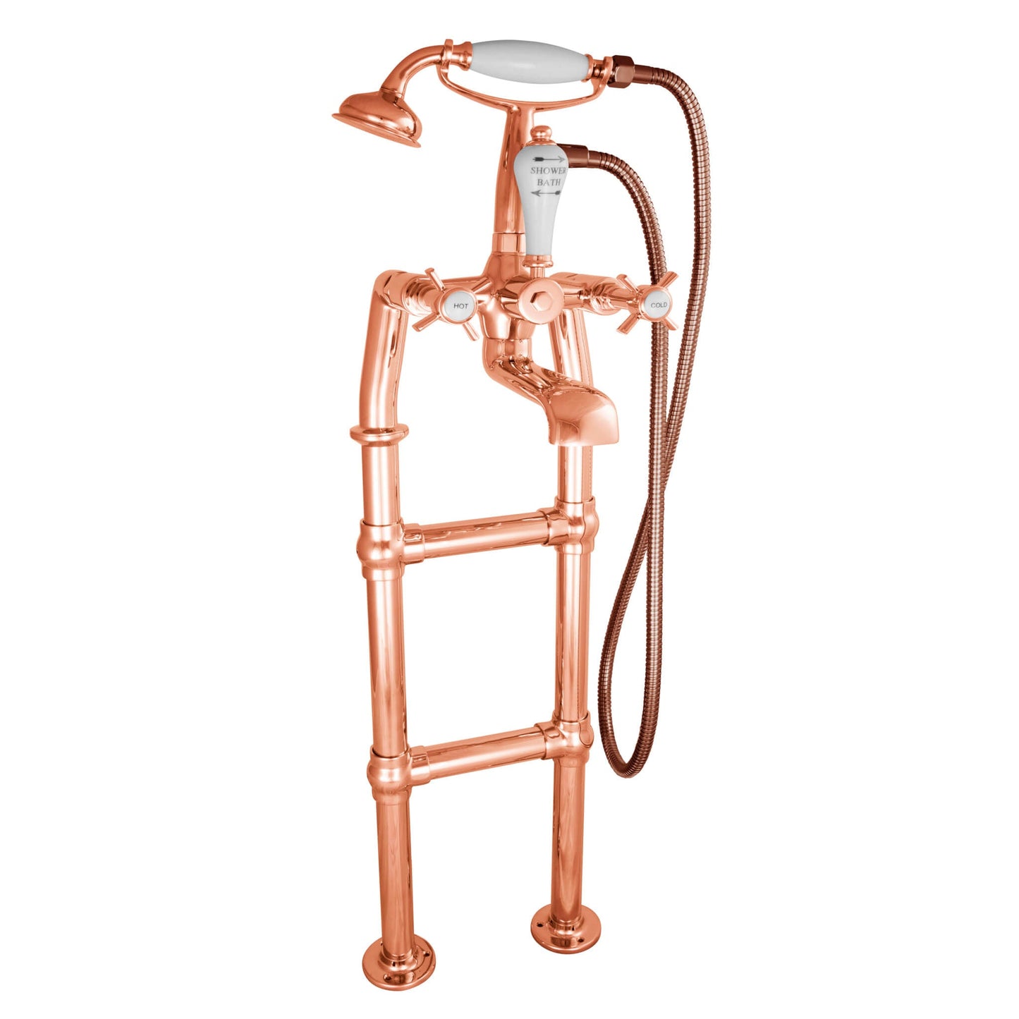 Hurlingham Copper / 580 mm Freestanding Mixer Taps