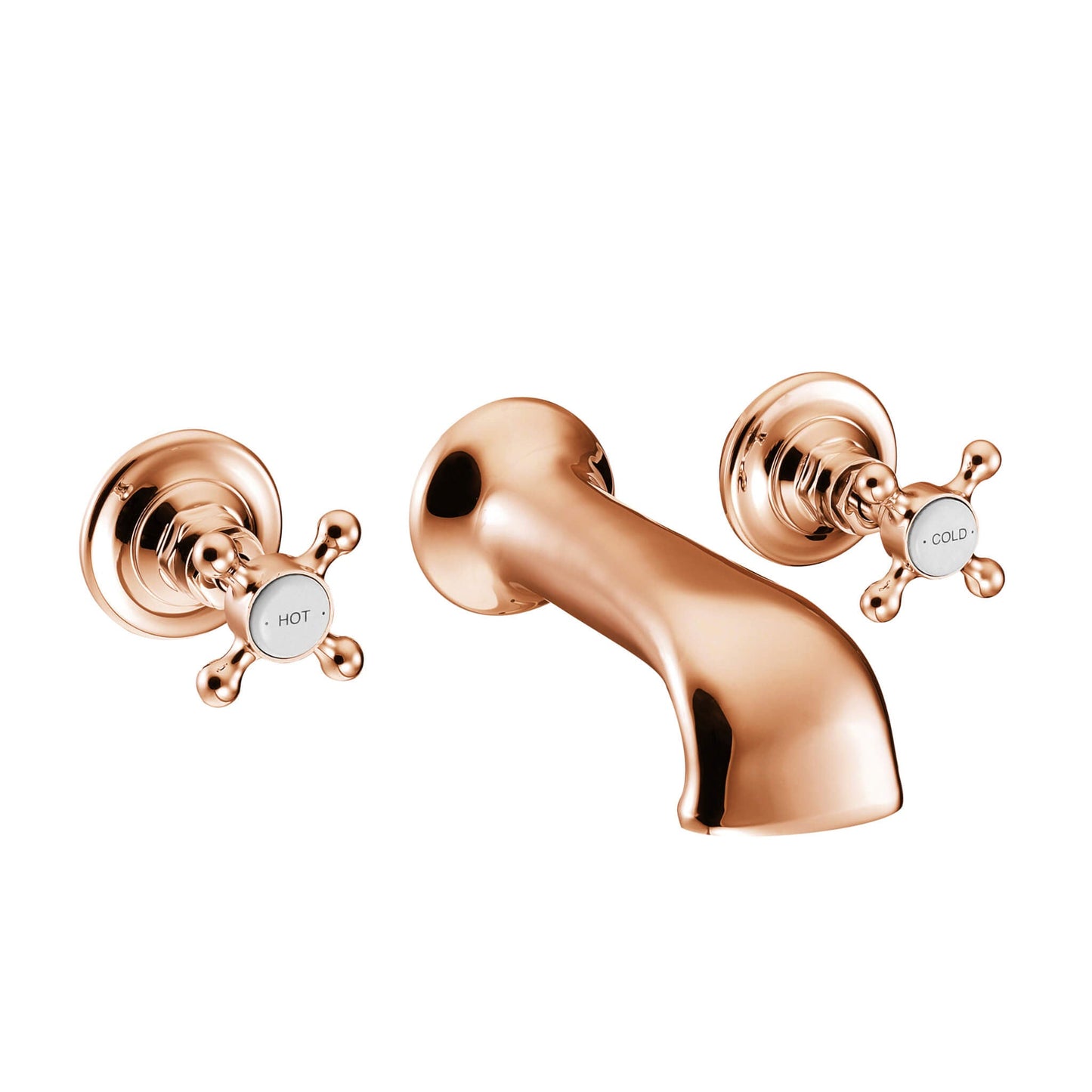 Hurlingham Copper Wall Mounted Bath Filler (3 Holes)