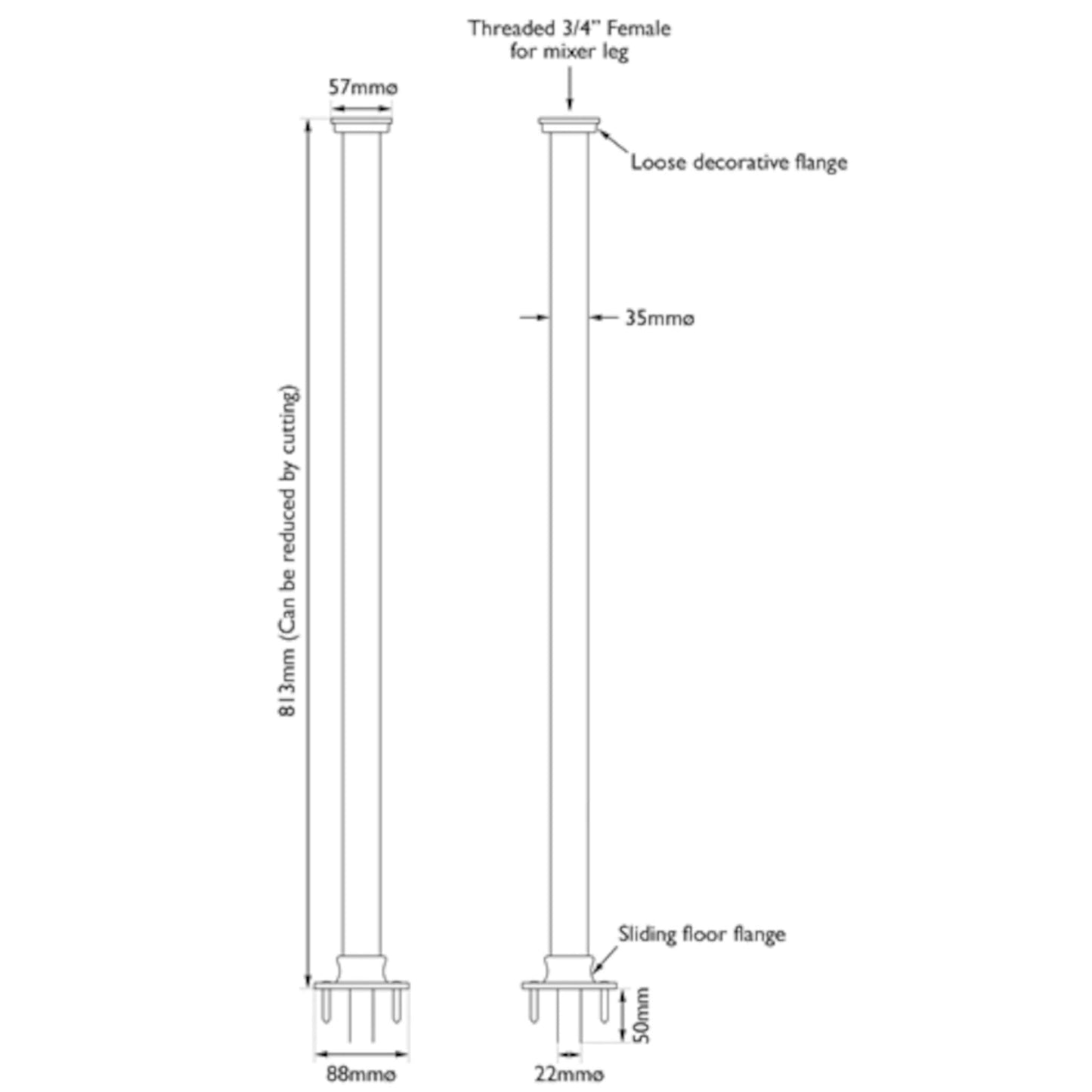 Hurlingham Stand Pipes for Taps