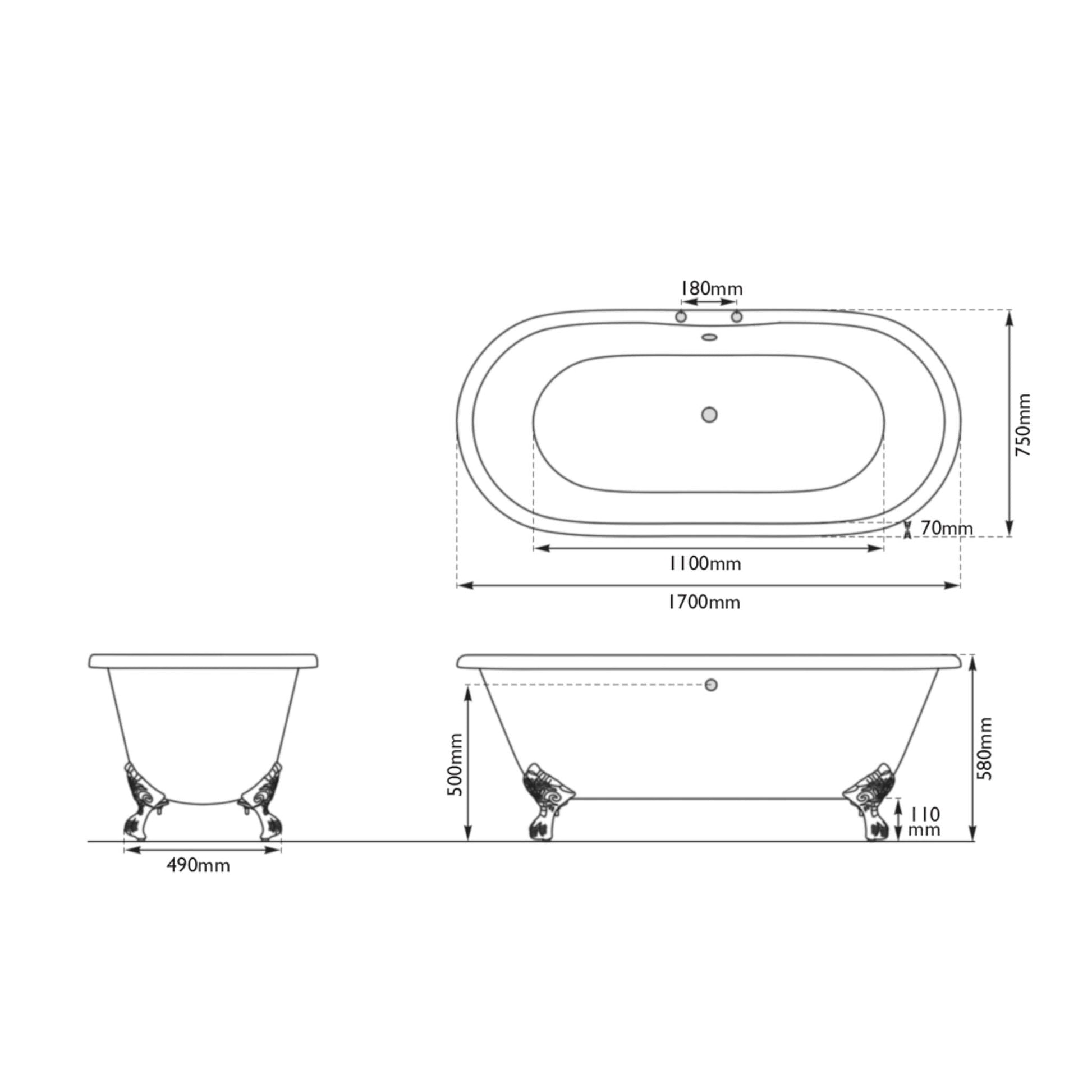 Hurlingham Bathtubs Dryden - Clunch