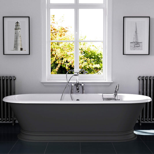 Hurlingham Bathtubs Grey / With Shikara - Down Pipe