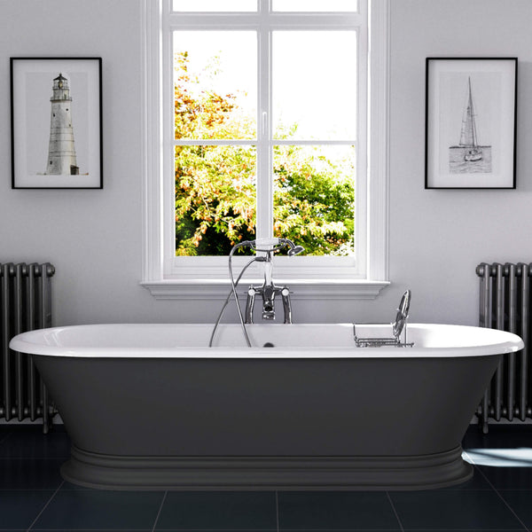 Hurlingham Bathtubs Grey / With Shikara - Down Pipe