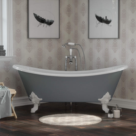 Hurlingham Bathtubs Grey / Without / White Tebb - Plummet