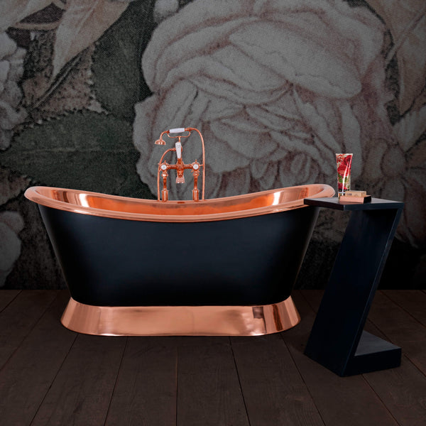 Hurlingham Bathtubs Robertson Steel Grey Copper Bateau