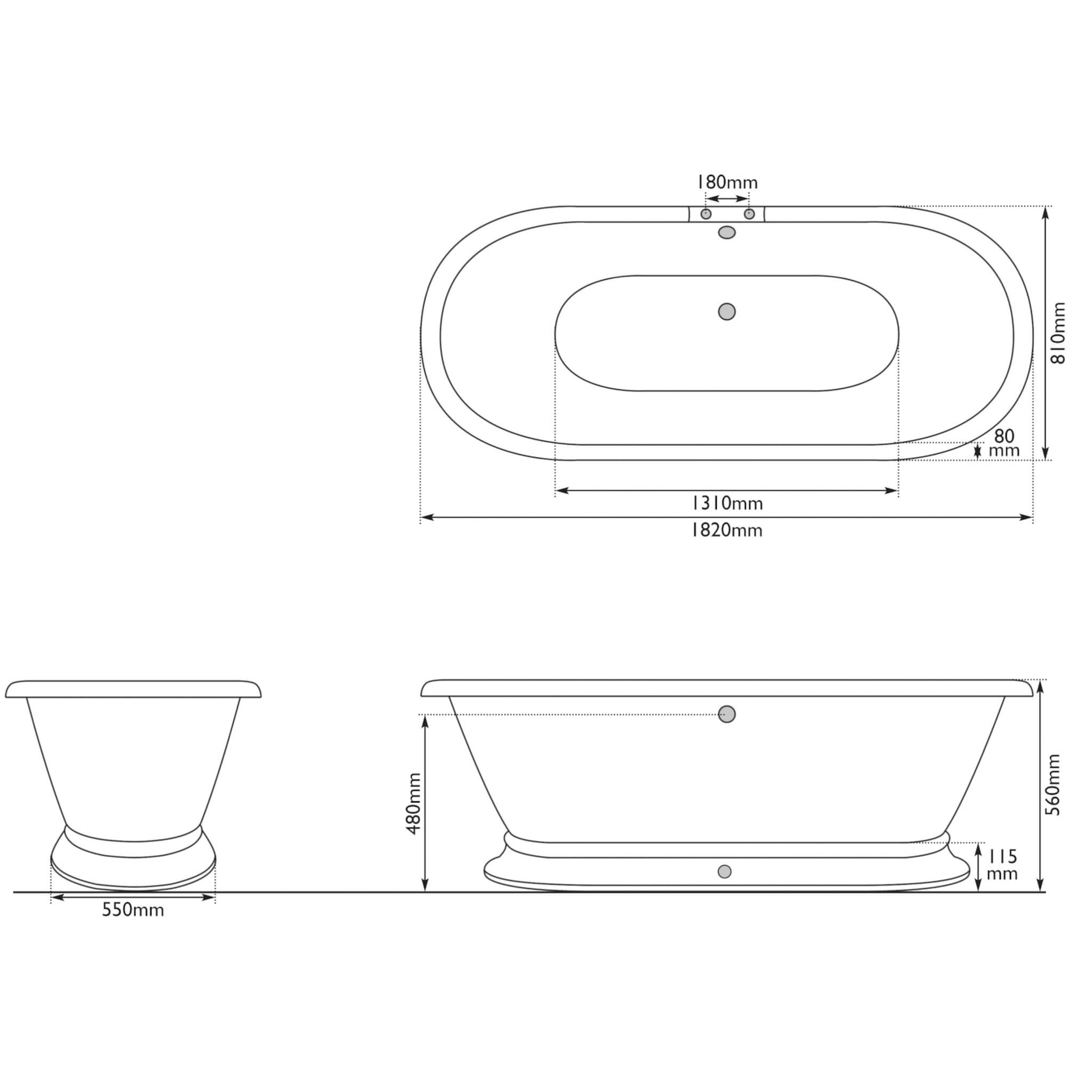 Hurlingham Bathtubs Shikara - Pewter Lustre