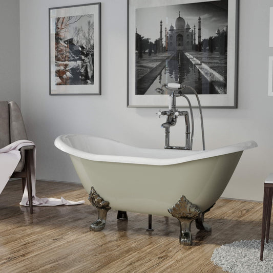 Hurlingham Bathtubs With Tap Holes / Chrome / Green Byron - Mizzle