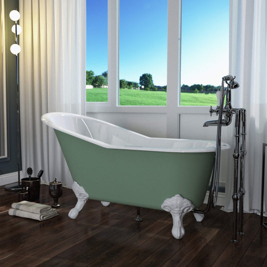Hurlingham Bathtubs With Tap Holes / Chrome / Green Marlowe - Chappell Green