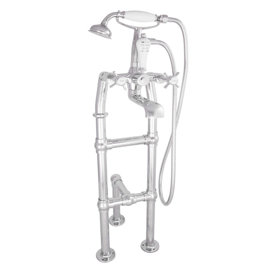 Hurlingham Chrome / 580 mm Freestanding Mixer Taps With Support Leg
