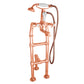 Hurlingham Chrome / 580 mm Freestanding Mixer Taps With Support Leg - Copper
