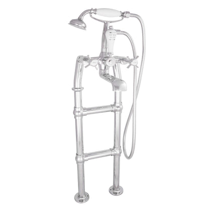 Hurlingham Copper / 580 mm Freestanding Mixer Taps - Chrome